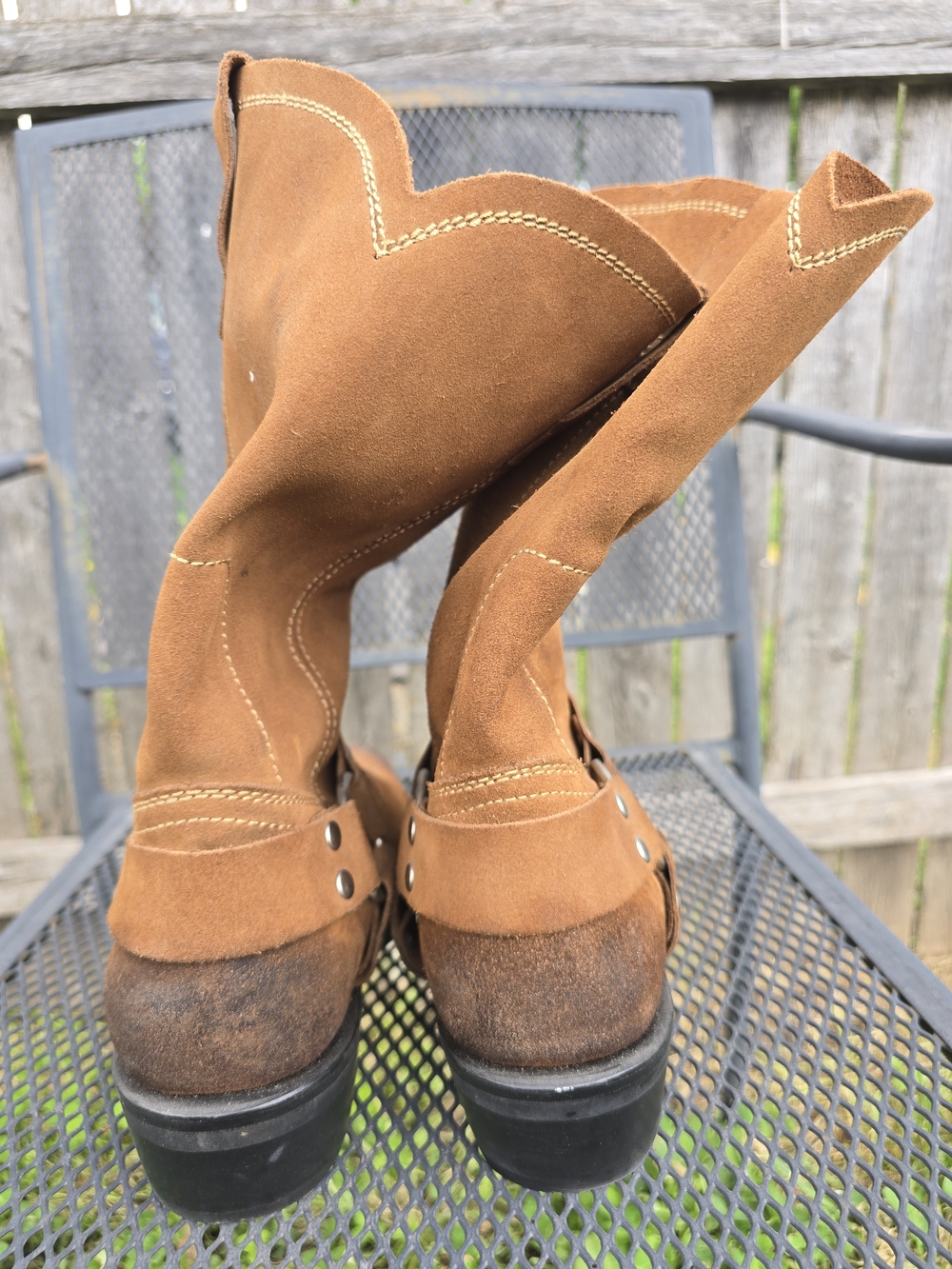 Brother/Sons Brown Suede Harness Slouch Boots - Picture 4 of 9